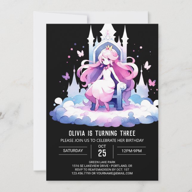 Invitation Pastel Little Princess Anniversaire (Devant)