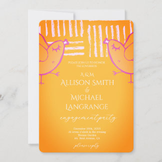 Invitation Pastel Lovebirds Engagement Party