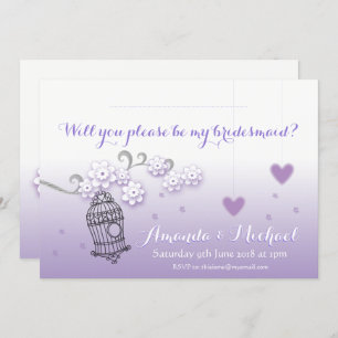 Invitation Pastel lovebirds mariage sur mesure Bridesmaid inv