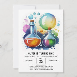 Invitation Pastel Mad Scientist Potion Anniversaire