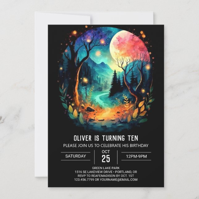 Invitation Pastel Magic Timber Birthday (Devant)
