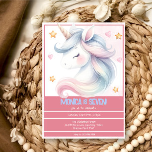 Invitation Pastel magique Whimsical unicorn anniversaire de e