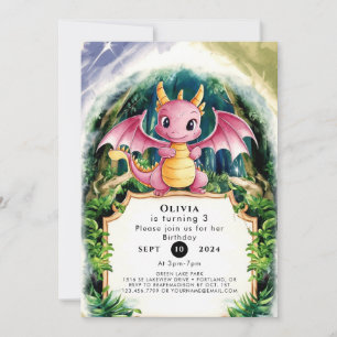 Invitation Pastel Majestic Dragon Anniversaire