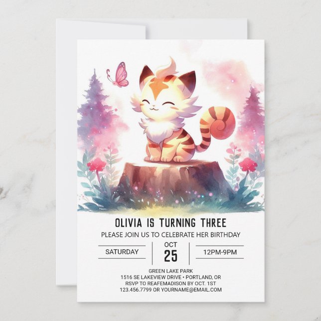 Invitation Pastel Majestic Tiger Anniversaire (Devant)