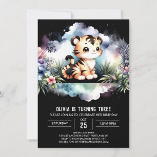 Invitation Pastel Majestic Tiger Anniversaire