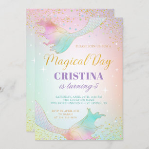 Invitation Pastel Mermaid Sous L'Invitation D'Anniversaire En