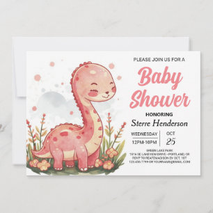 Invitation Pastel moderne Printable Dinosaur Baby shower fill