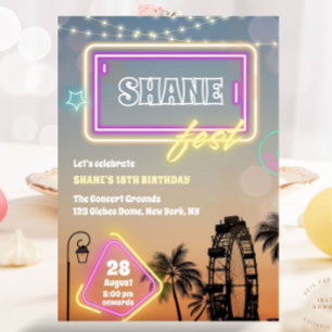 Invitation Pastel Music Festival Concert Boho Anniversaire