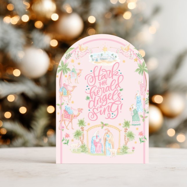 Invitation Pastel Nativity Folded Christmas Card (Créateur téléchargé)