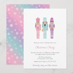 Invitation Pastel Nutcracker Fête des Fêtes de Famille