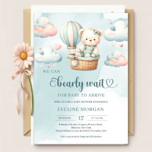 Invitation Pastel on peut attendre baby shower fille