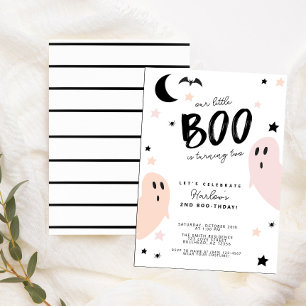 Invitation Pastel Our Little Boo Ghost Halloween Anniversaire