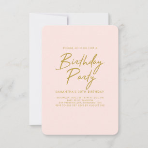 Invitation Pastel Peach Golden Anniversaire