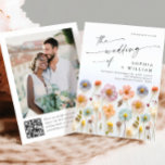 Invitation Pastel Pink Boho Fleur sauvage code QR Mariage Pho<br><div class="desc">Pour plus de personnalisation,  cliquez sur "Personnaliser ce modèle",  puis sur "Modifier à l'aide de l'outil de conception". Élégant éditable facile à utiliser modèles mariage,  plus d'articles disponibles dans le magasin (invitations,  rsvp,  cartes de remerciements,  papeterie & décoration). Si vous avez besoin d'aide ou d'articles correspondants,  veuillez me contacter.</div>