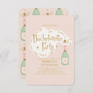 Invitation Pastel Pink Champagne Bachelorte