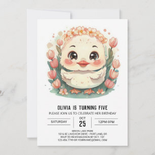 Invitation Pastel Pink Duck Anniversaire