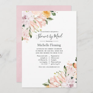 Invitation Pastel Pink Floral Baby ou Fête des mariées par la