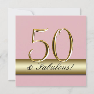 Invitation Pastel Pink Gold Simple 50e anniversaire