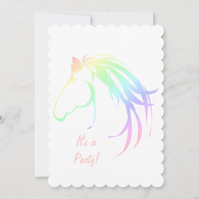 Invitation Pastel Pink Lavender Horse Anniversaire Personnali (Devant)
