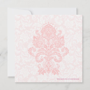 Invitation Pastel Pink & White Floral Mariage damassé Invitat
