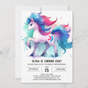Invitation Pastel Printable Horse Anniversaire