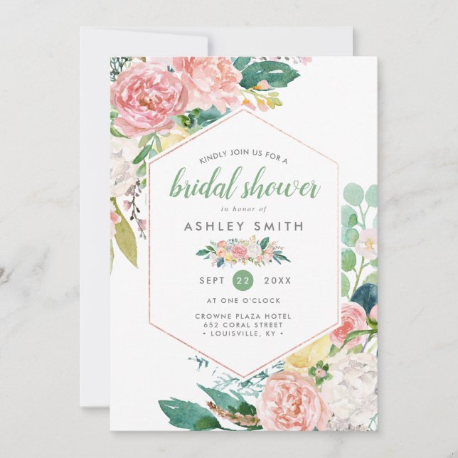 Invitation Pastel Printemps | Fête de Mariage Moderne avec Ca (Devant)