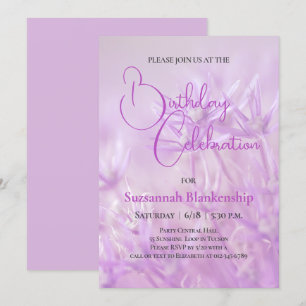 Invitation Pastel Purple Floral Arrière - plan fête d'anniver
