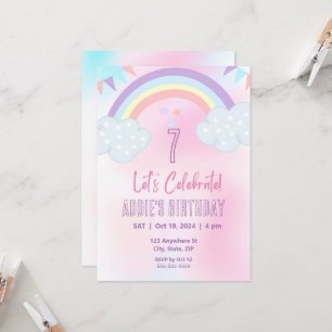 Invitation Pastel Rainbow