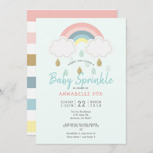 Invitation Pastel Rainbow Baby Sprinkle Douche