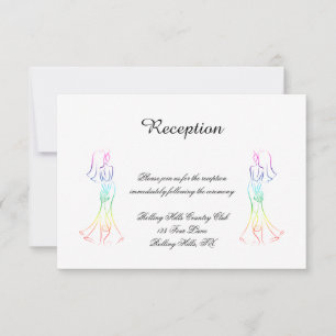 Invitation Pastel Rainbow Brides Réception de mariage