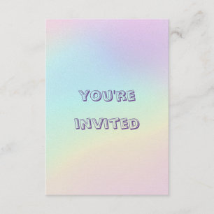 Invitation Pastel Rainbow fête d'anniversaire esthétique
