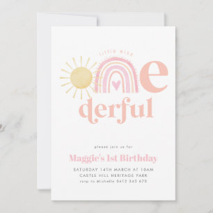 Invitation Pastel Rainbow Little Miss ONEderful 1er anniversa