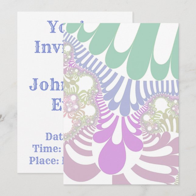 Invitation Pastel Rainbow Mod (Devant / Derrière)