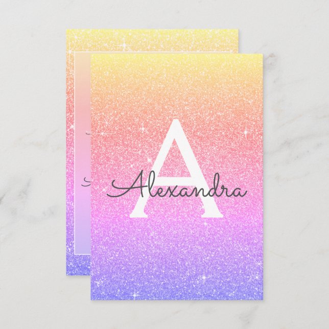 Invitation Pastel Rainbow Sparkle Parties scintillant 50e ann (Devant / Derrière)