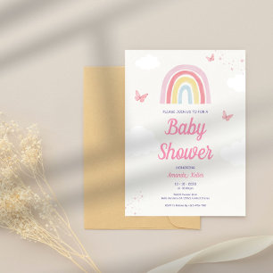 Invitation Pastel Rainbow Watercolor Baby shower