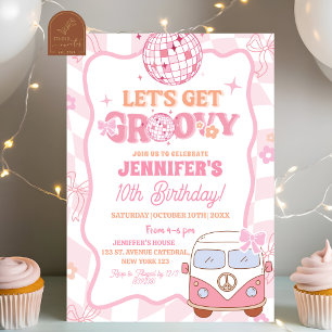 Invitation Pastel Retro Van Super Anniversaire