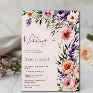 Invitation Pastel romantique Fleur sauvage Mariage de printem