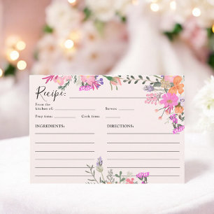 Invitation Pastel romantique fleur sauvage printemps recette
