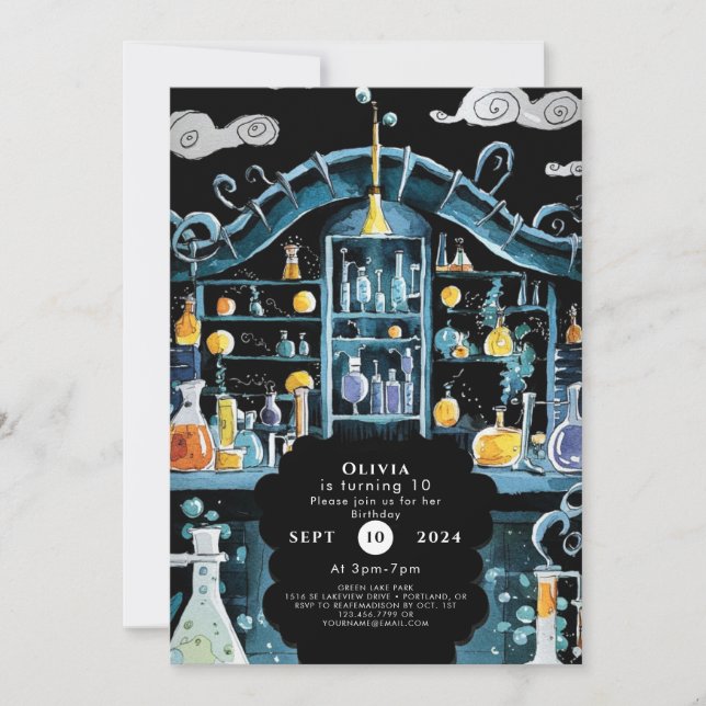 Invitation Pastel Scientifique Expérience Scientifique Annive (Devant)