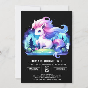 Invitation Pastel Simple Horse Anniversaire