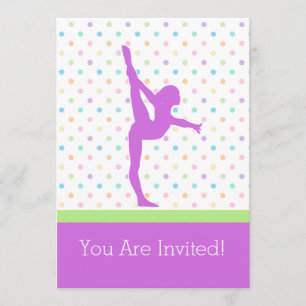 Invitation Pastel Spots de gymnastique en Lavande