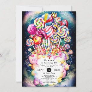 Invitation Pastel Sprinkle Candyland Anniversaire
