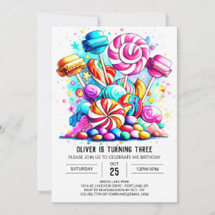 Invitation Pastel Sweet Chocolate Anniversaire