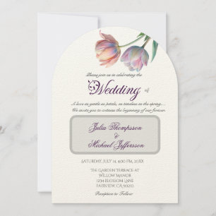 Invitation Pastel Tulip Mariage Suite Typographie élégante