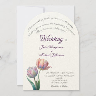 Invitation Pastel Tulip Mariage Suite Typographie élégante