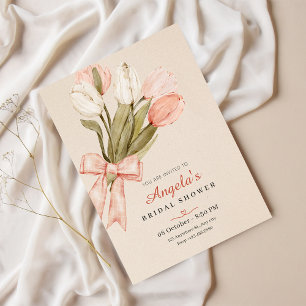 Invitation Pastel tulipes fleurs douche nuptiale