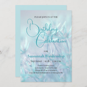 Invitation Pastel Turquoise Floral Arrière - plan fête d'anni