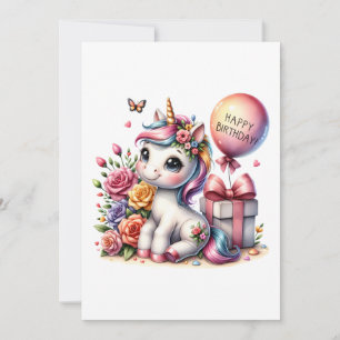 Invitation Pastel Unicorn Art d'anniversaire