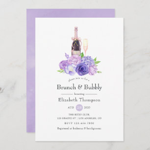Invitation Pastel Violet Floral Brunch & Fête des mariées Bub