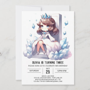 Invitation Pastel Whimsical Princess Anniversaire